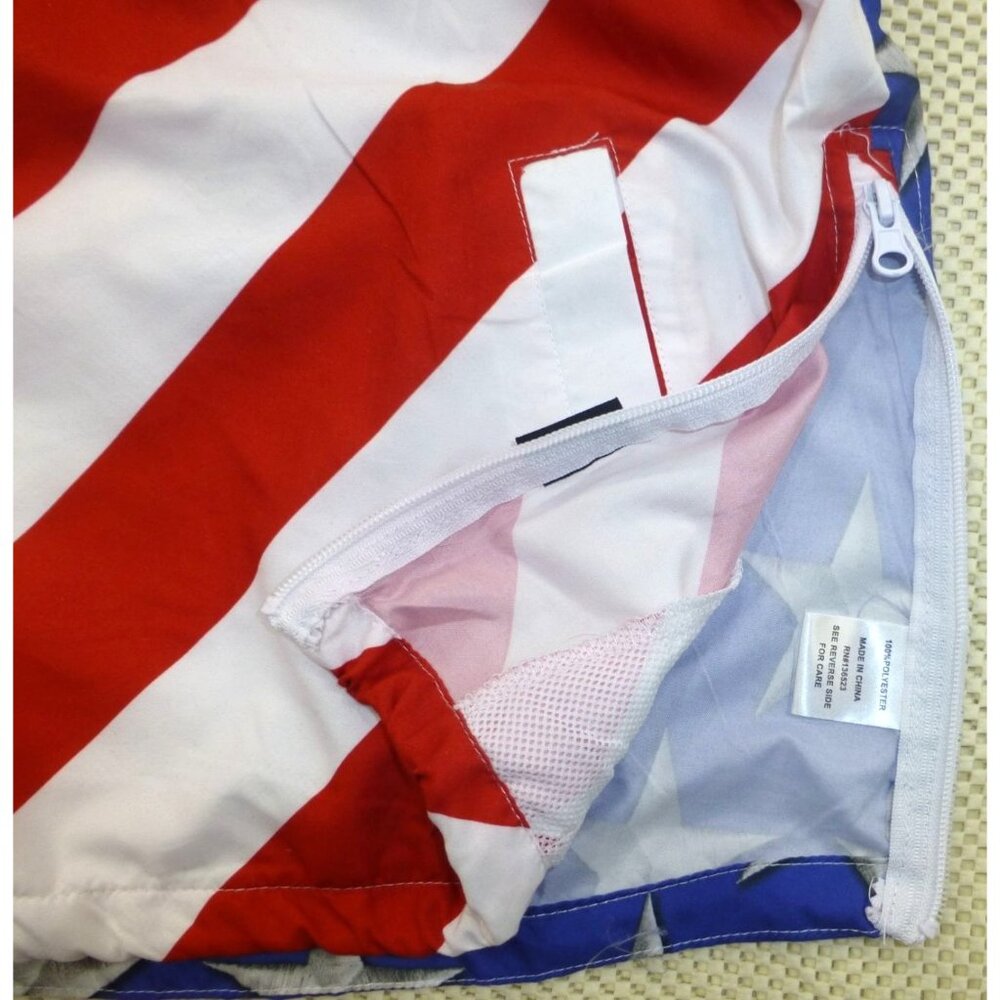 Brooklyn Cloth Stars & Stripes Flag USA Hooded Windbreaker Jacket Med Pullover - Picture 12 of 16